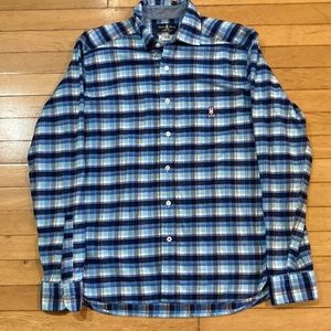 Psycho Bunny Men’s Button Up Plaid Flannel Pima Cotton Shirt Sz Medium R…